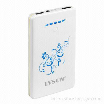 Ultra Slim Power Bank with Dual USB Ports, Charges two iPads or Other Two Devices Freely